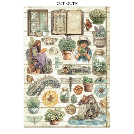 Junk Journal Sticker, Ausschnitte, Hintergründe - Herbarium Silvae