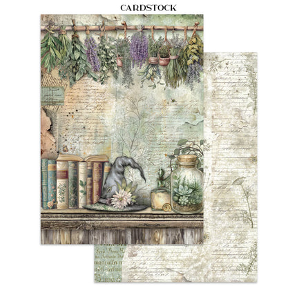 Junk Journal Sticker, Ausschnitte, Hintergründe - Herbarium Silvae