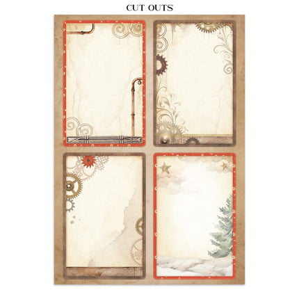 Junk Journal Sticker, Ausschnitte, Hintergründe - Gear up for Christmas