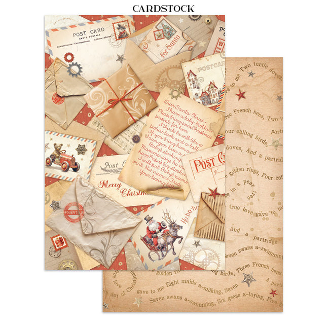 Junk Journal Sticker, Ausschnitte, Hintergründe - Gear up for Christmas