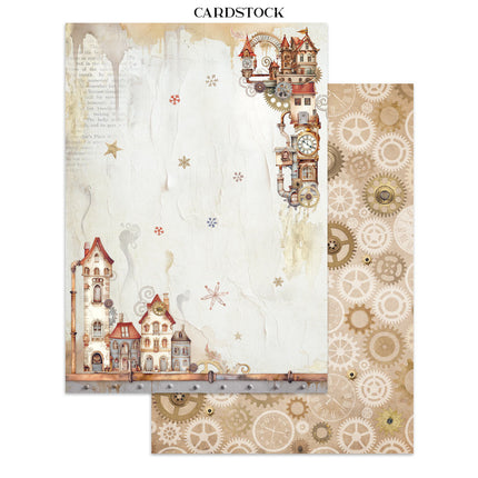 Junk Journal Sticker, Ausschnitte, Hintergründe - Gear up for Christmas