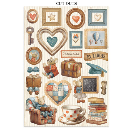Junk Journal Sticker, Ausschnitte, Hintergründe - Familie  