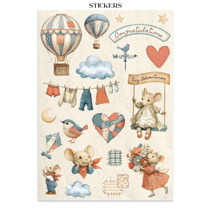 Junk Journal Sticker, Ausschnitte, Hintergründe - Familie  