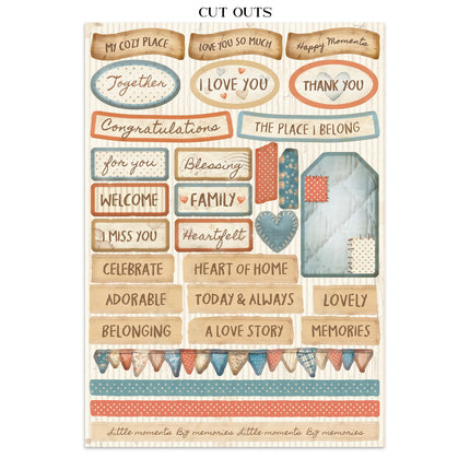 Junk Journal Sticker, Ausschnitte, Hintergründe - Familie  