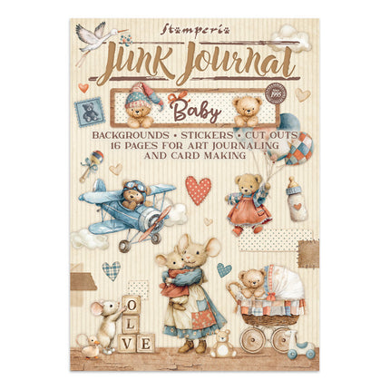 Junk Journal Aufkleber, Ausschnitte, Hintergründe - Baby