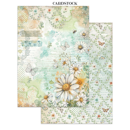 Junk Journal Aufkleber, Ausschnitte, Hintergründe - Daisy Art