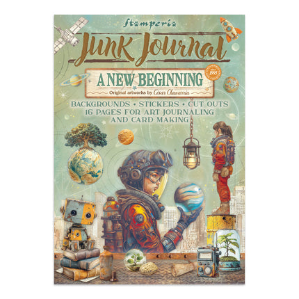 Junk Journal Sticker, Ausschnitte, Hintergründe - A new Beginning