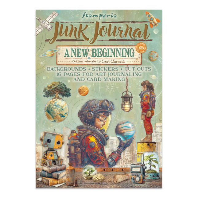 Junk Journal Sticker, Ausschnitte, Hintergründe - A new Beginning