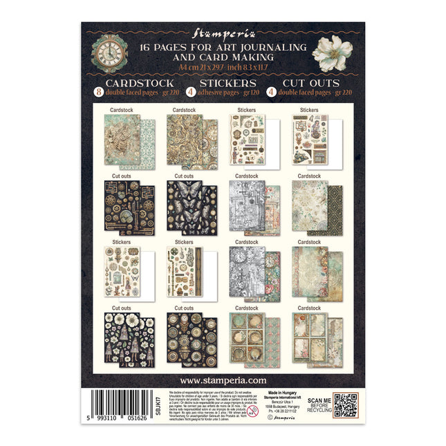 Bedrucktes Art Junk Journal: Sticker, Ausschnitte, Hintergründe für Kunst und Handwerk - Gärten der Zeit