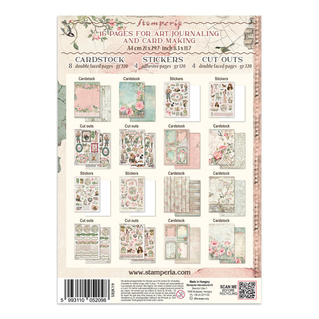 Bedrucktes Kunst-Junk Journal: Aufkleber, Ausschneidebögen, Hintergründe für Kunst und Handwerk - House of Roses