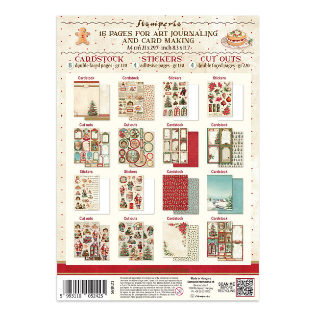Printed Art Junk journal: stickers, cut-outs, backgrounds for Art and Craft - Classic Christmas