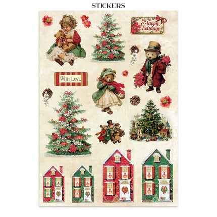 Printed Art Junk journal: stickers, cut-outs, backgrounds for Art and Craft - Classic Christmas