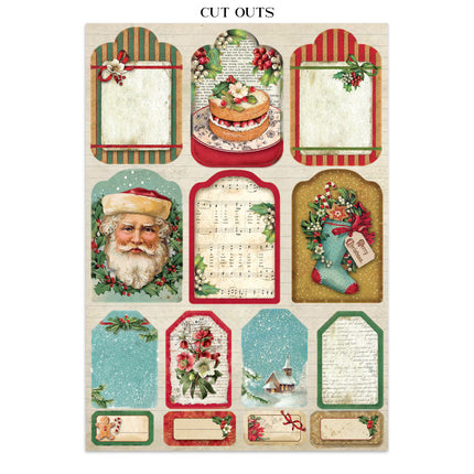 Printed Art Junk journal: stickers, cut-outs, backgrounds for Art and Craft - Classic Christmas