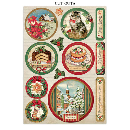 Printed Art Junk journal: stickers, cut-outs, backgrounds for Art and Craft - Classic Christmas