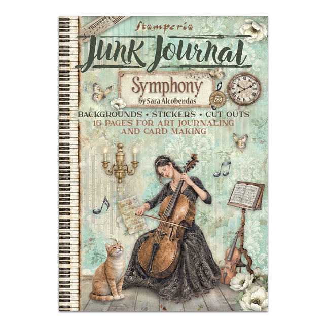 Bedrucktes Art Junk Journal: Sticker, Ausschnitte, Hintergründe für Kunst und Handwerk - Symphony