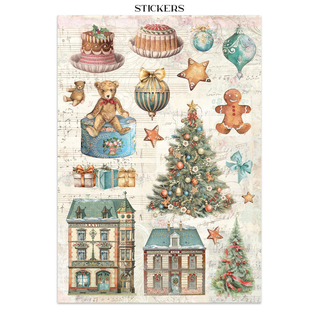Printed Art Junk journal: stickers, cut-outs, backgrounds for Art and Craft - Winter Magic