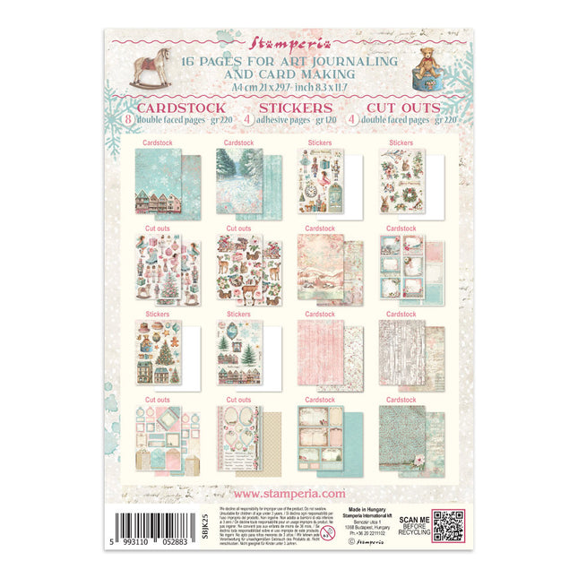 Printed Art Junk journal: stickers, cut-outs, backgrounds for Art and Craft - Winter Magic
