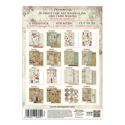 Bedrucktes Art Junk Journal: Sticker, Ausschnitte, Hintergründe für Kunst und Handwerk - Orientalischer Garten