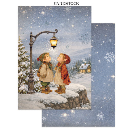 Printed Art Junk journal: stickers, cut-outs, backgrounds for Art and Craft - Silent Night