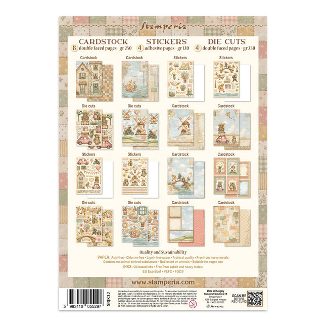 Printed Art Junk journal: stickers, cut-outs, backgrounds for Art and Craft - Cozy Family