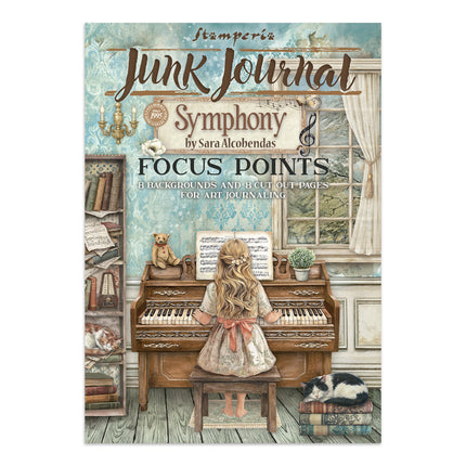 Bedruckte Art Junk Journal Fokus-Punkte für Kunst und Handwerk A5 - Symphony
