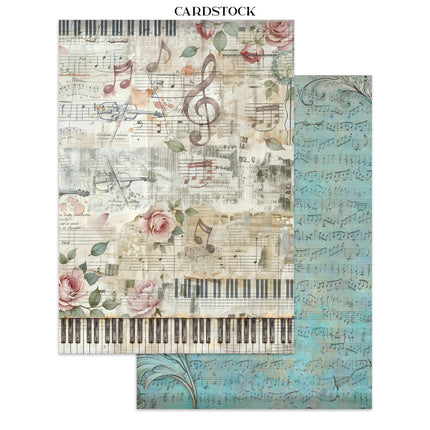 Bedruckte Art Junk Journal Fokus-Punkte für Kunst und Handwerk A5 - Symphony