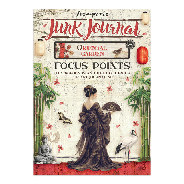 Bedruckte Art Junk Journal Fokus-Punkte für Kunst und Handwerk A5 - Orientalischer Garten