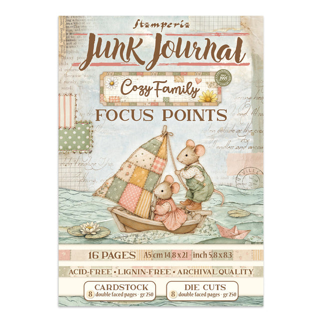 Printed Art Junk Journal Focus Points for Art and Craft A5 - Cozy Family