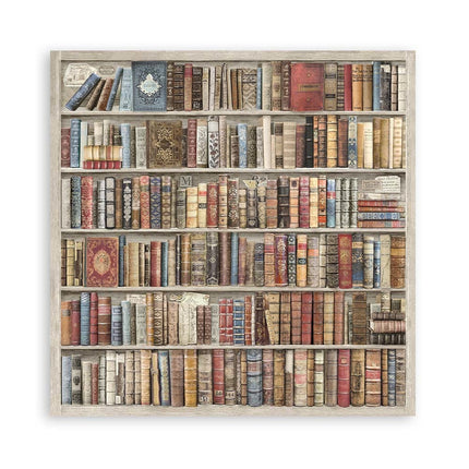 Packung 4 Stoffblätter cm 30x30 - Vintage Library