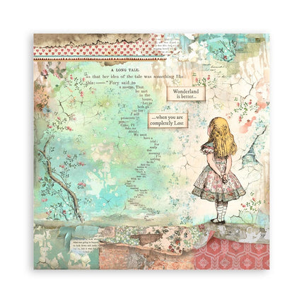 Packung 4 Stoffblätter cm 30x30 - Alice Forever