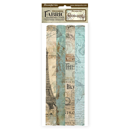 Packung 4 Stoffblätter 30x30 cm - Around the world