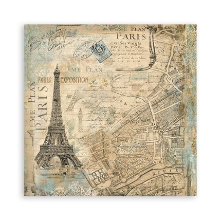 Packung 4 Stoffblätter 30x30 cm - Around the world