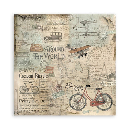 Packung 4 Stoffblätter 30x30 cm - Around the world