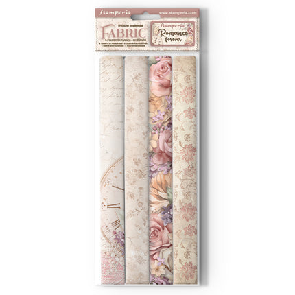 Pack 4 Stoffblätter cm 30x30 - Romance Forever