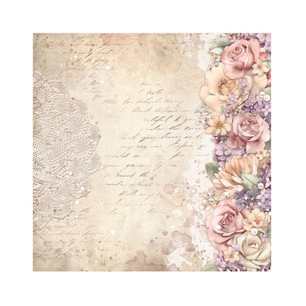 Pack 4 Stoffblätter cm 30x30 - Romance Forever
