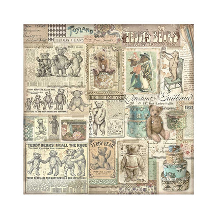 Packung 4 Stoffblätter 30x30 cm - Brocante Antiques
