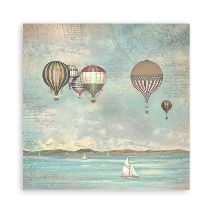Packung 4 Stoffblätter 30x30 cm - Sea Land