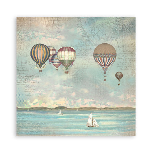 Packung 4 Stoffblätter 30x30 cm - Sea Land