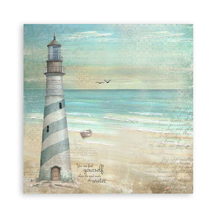 Packung 4 Stoffblätter 30x30 cm - Sea Land