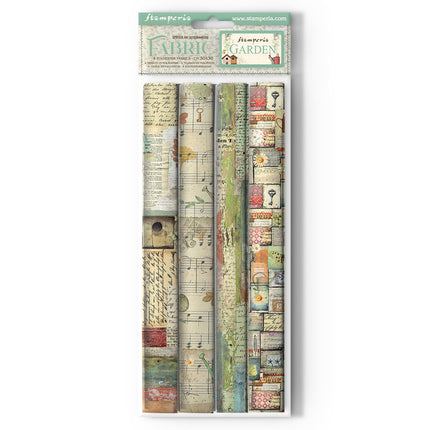 Pack 4 Stoffblätter 30x30 cm - Garten