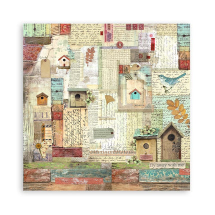 Pack 4 Stoffblätter 30x30 cm - Garten