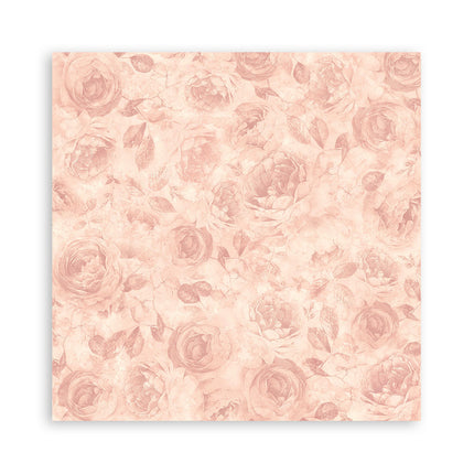Packung 4 Stoffblätter cm 30x30 - Shabby Rose
