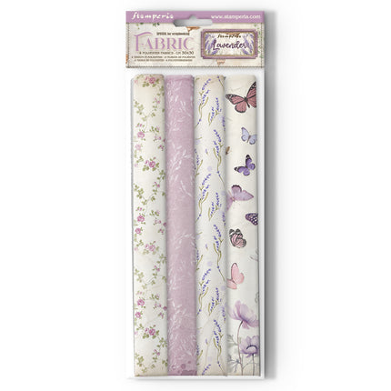 Pack 4 Stoffblätter cm 30x30 - Lavendel