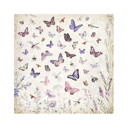 Pack 4 Stoffblätter cm 30x30 - Lavendel