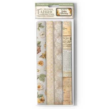 Packung 4 Stoffblätter cm 30x30 - Golden Harmony