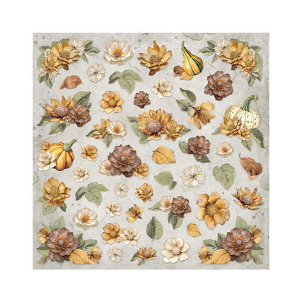 Packung 4 Stoffblätter cm 30x30 - Golden Harmony