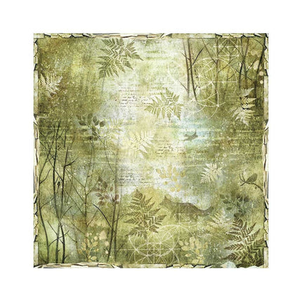 Packung 4 Stoffblätter 30x30 cm - Wald