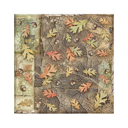 Packung 4 Stoffblätter 30x30 cm - Wald