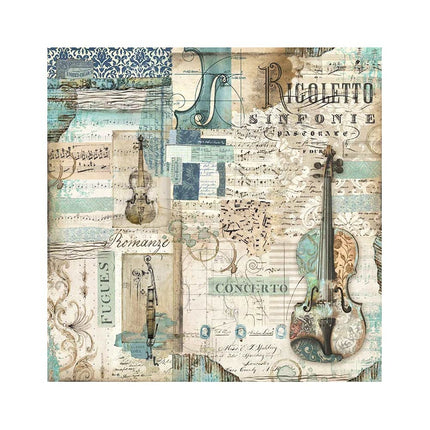 Pack 4 Stoffblätter cm 30x30 - Musik