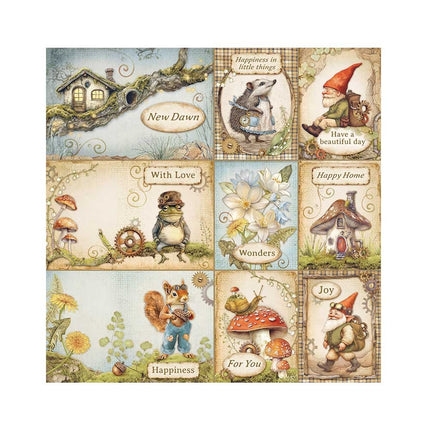 Packung 4 Stoffblätter 30x30 cm - Hidden Grove